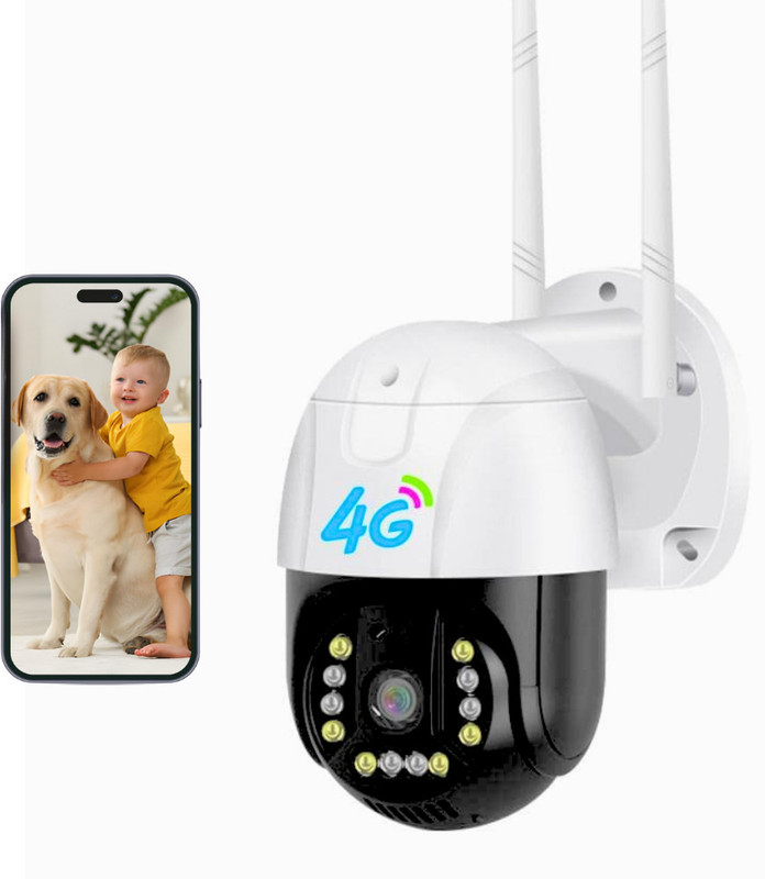 Grousale 3Mp 4g Sim PTZ Motion Detection Waterproof Night Vision Sd Card Support Security Camera(128 GB, 1 Channel)