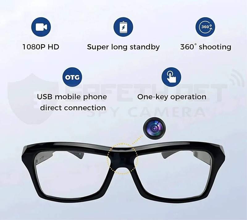 SKY HUB Spy Camera Glasses 1080P | Wearable Portable Video & Audio Recorder Spy Camera(128 GB, 1 Channel)