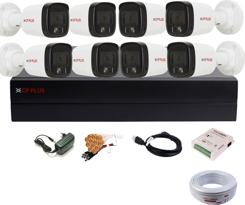 CP PLUS 8 Channel FULL HD DVR 1080P,Color Nightvision With Audio IP67 2.4MP Outdoor Security Camera(8 Channel)