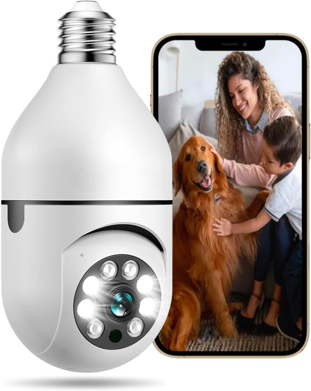 Encrace Smart 3MP Wi-Fi Bulb Security Camera-Pan-Tilt 360° Indoor CCTV-HD Night Vision Security Camera(6 GB, 1 Channel)