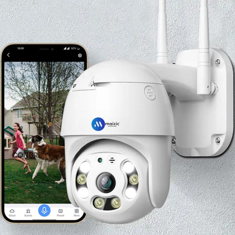 Maizic Smarthome 360° 3MP Full HD Wi-Fi Wireless IP CCTV Outdoor Camera, PIR Human Detection Security Camera(1 Channel)