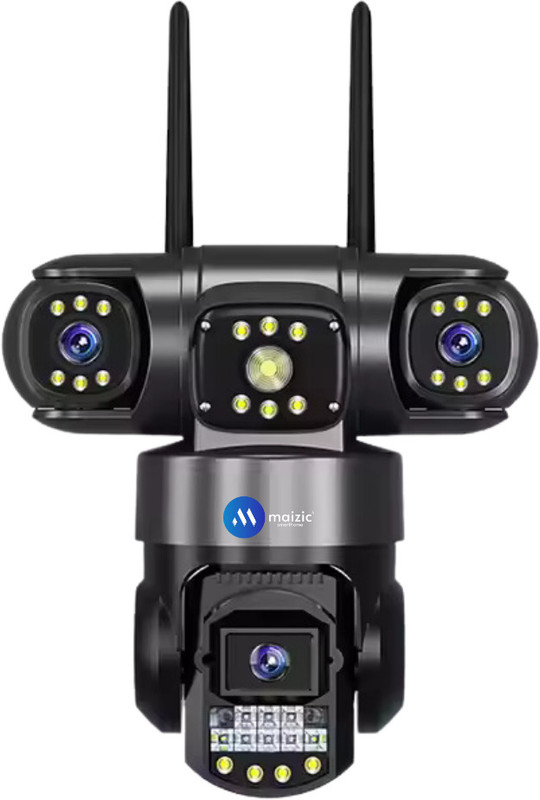 Maizic Smarthome Batman Black 3in1 WiFi CCTV (5MP+5MP+5MP) Full HD 3 Lens/3 Screen View Home Security Camera(3 Channel)