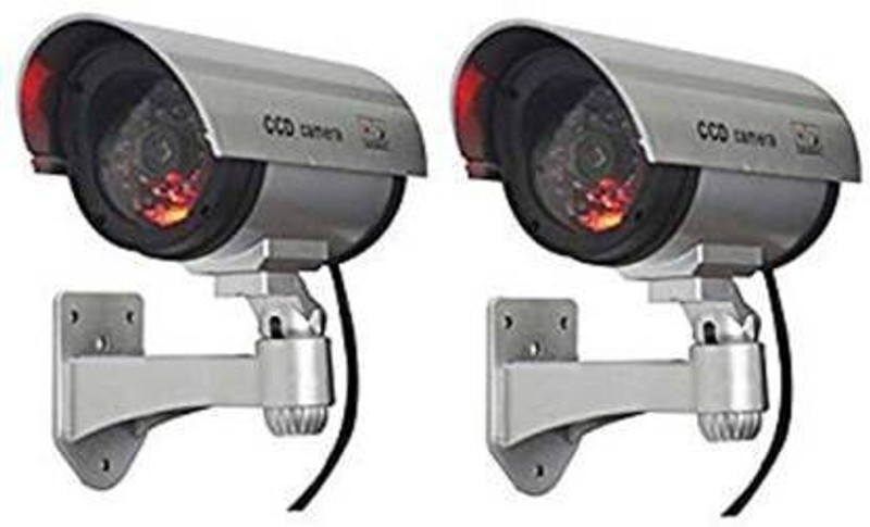 WOLBLIX Realistic Look Dummy Security CCTV Bullet Camera with LED Light Indication(Pack Of 2 ) Security Camera Security Camera