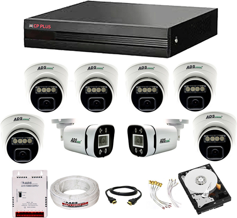 CP PLUS 8CH. HYBRID DVR 6DOME 2BULLET COLORVU NIGHT VISION AUDIO CAMERA WITH 500GB HDD Security Camera(500 GB, 8 Channel)