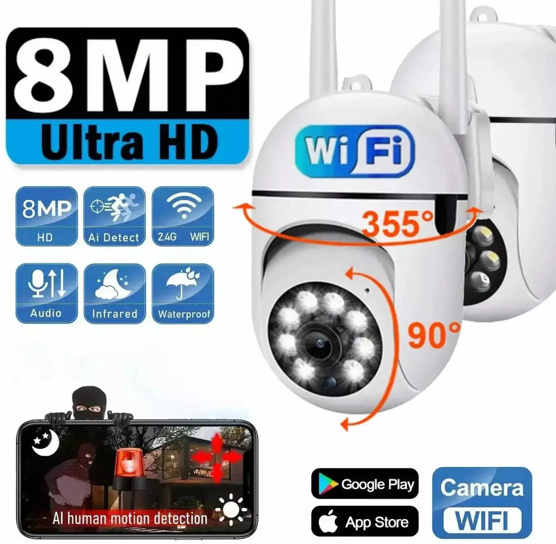 SIOVS CCTV WiFi 1080p Wireless PTZ Camera 24hour recording Night Vision TwoWay Audio Security Camera(64 GB, 1 Channel)