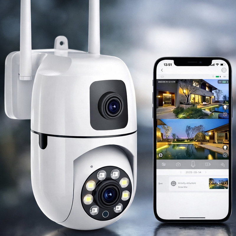 NextFusion SmartHome 10MP Dual Lens WiFi Indoor CCTV Camera with PTZ & Bullet View Security Camera(1 Channel)