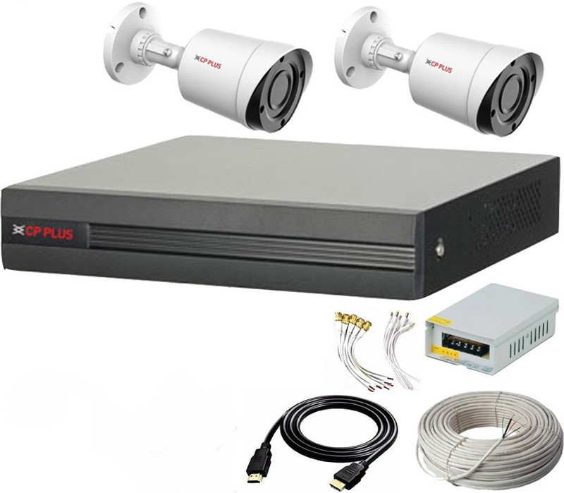CP PLUS 4 Channal HD DVR 1080p 1Pcs,Outdoor Camera 2.4 MP 2Pcs,Full combo set Security Camera(4 Channel)