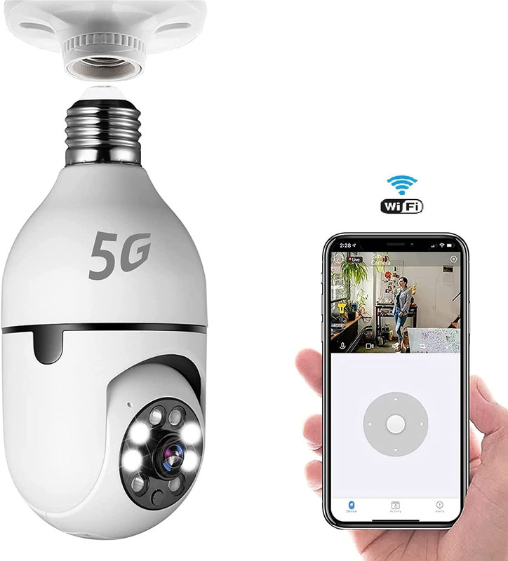 SROPX Wi-Fi CCTV Camera Wireless Bulb Camera Mobile App IR Night Vision 2-Way Audio Security Camera(64 GB, 1 Channel)