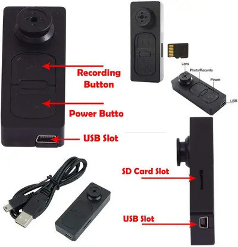 SKY HUB Hidden HD Camera Button – Audio Recorder, Motion Detect, Support 32GB Storage Spy Camera(32 GB, 1 Channel)