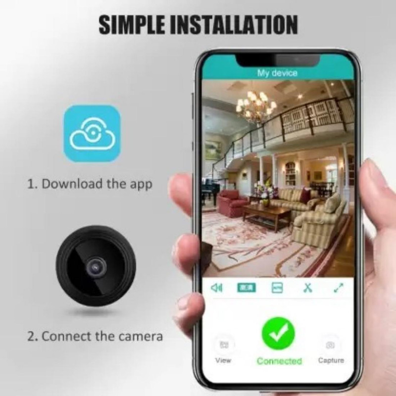 SNARIOVSN Mini Wifi 1080p HD Hidden Wireless CCTV IP Spy Camera For Home Security Camera(64 GB, 1 Channel)
