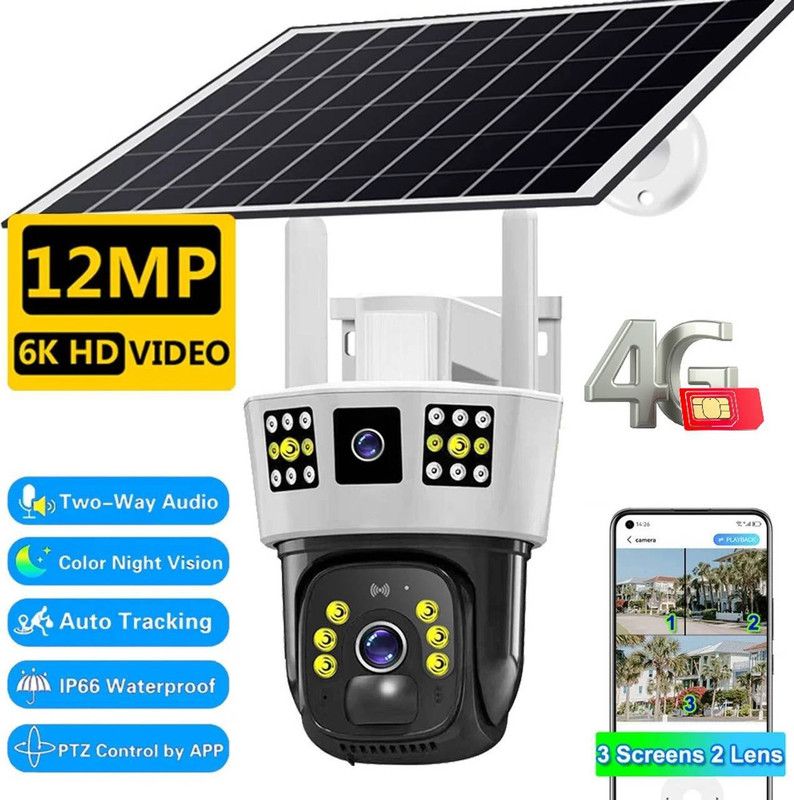 PERAMISYM 1080P Full HD Solar 4G SIM CCTV Camera With Night Vision & Remote Access Securit Security Camera(128 GB, 1 Channel)