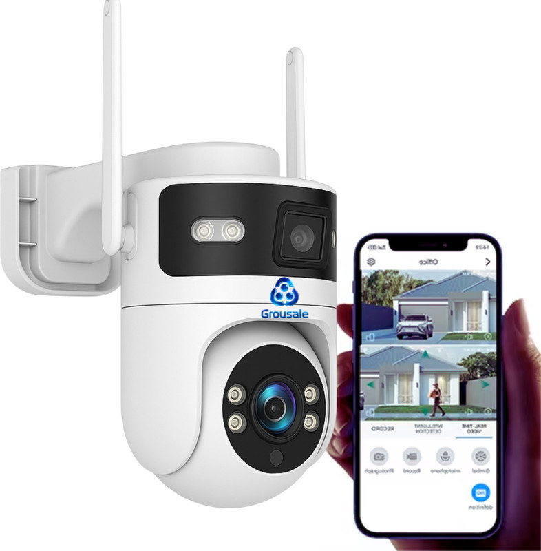 Grousale Supercam Mini WiFi CCTV Camera 4MP+4MP Full HD 360 Degree Coverage Smart Camera Security Camera(1 Channel)