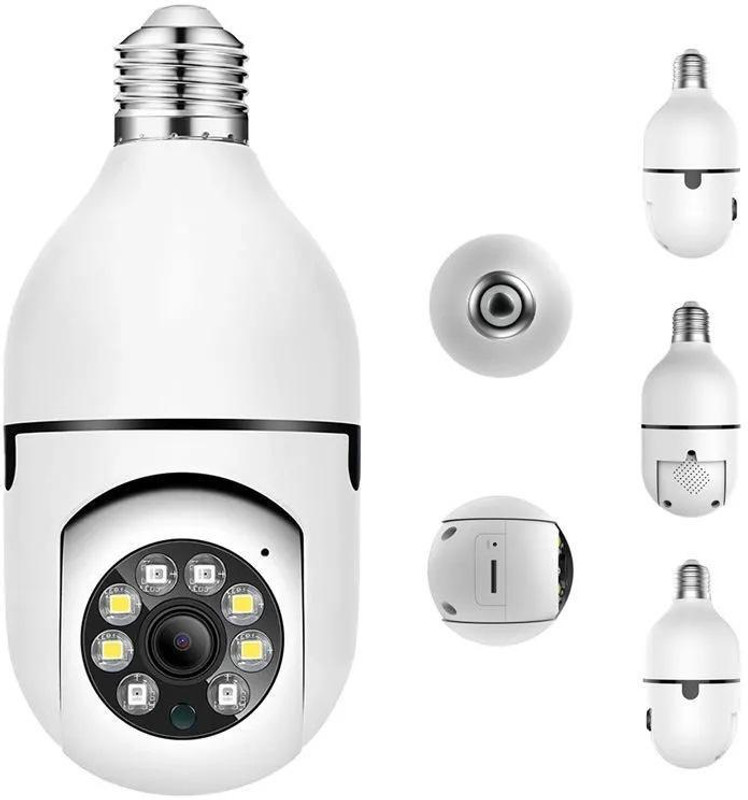OneXsale Wireless Smart Wifi Bulb ptz CCTV Camera 360° View Night Vision Mobile Connect Security Camera(1 Channel)