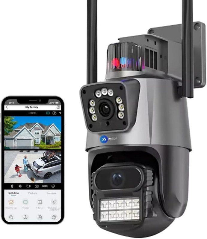 Maizic Smarthome Supercam TwinView 5+5MP FHD Dual Lens Wi-Fi Outdoor CCTV Security Camera(1 Channel)