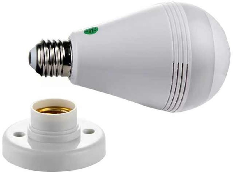 Inext High Quality WiFi Bulb Shape Fisheye 360° Panoramic Wireless Camera with LED Security Camera(128 GB, 4 Channel)