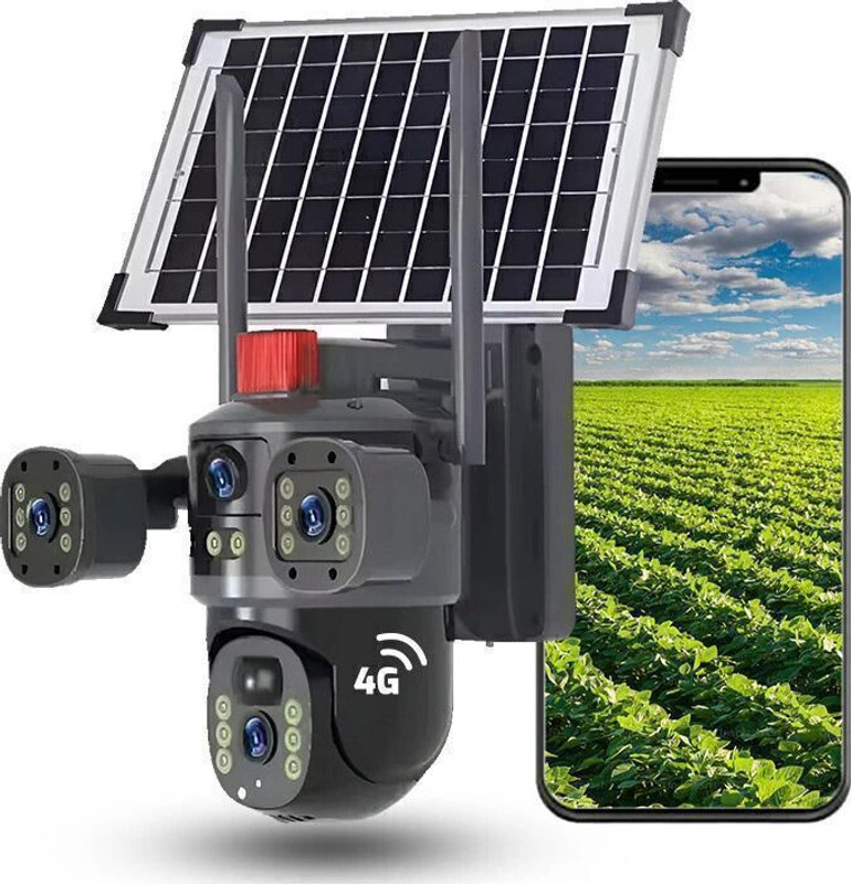 GiftNow 6+6MP FHD 4G/5G Solar Powered with Night Vision & 2-Way Audio CCTV Security Camera(1 Channel)