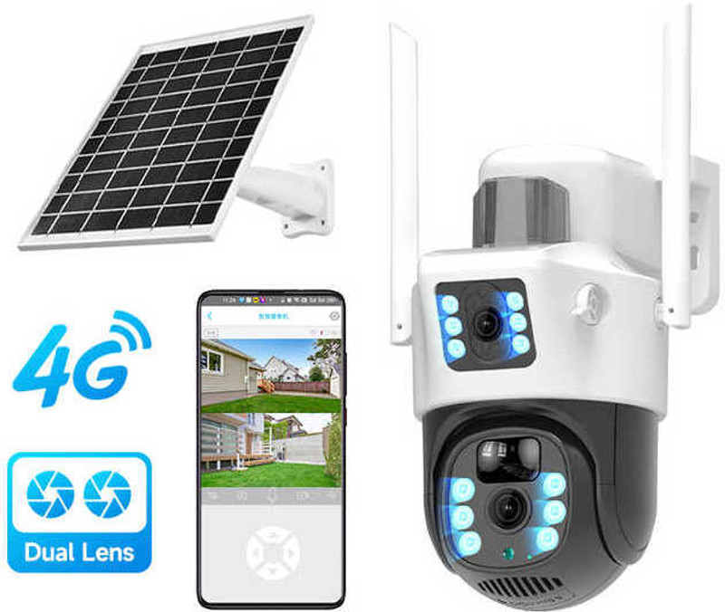 AVOIHS Solar-Powered 4G SIM Security HD Camera Motion Detection Night Vision 2Way Audio Security Camera(128 GB, 1 Channel)