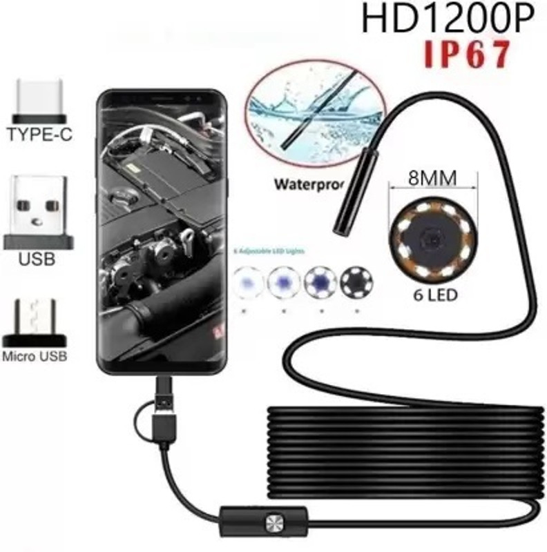 FEERO HD Mini Android Endoscope Camera 5M Inspection Video Camera Snake Borescope Spy Camera(1 Channel)