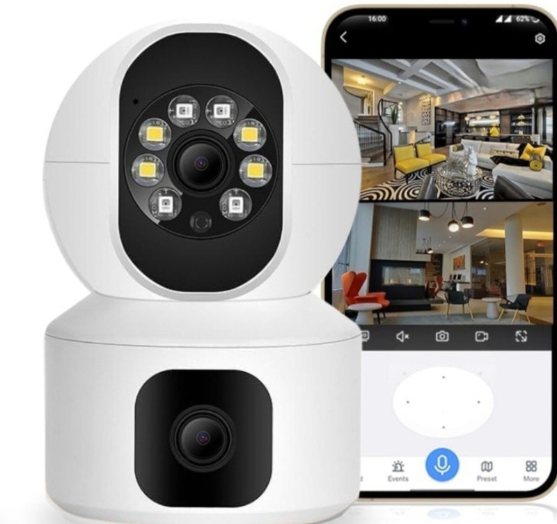 Monrix 3MP+3MP HD Dual lens 360° 1080P Pan-Tilt Cctv Camera Security Camera(6 GB, 8 Channel)