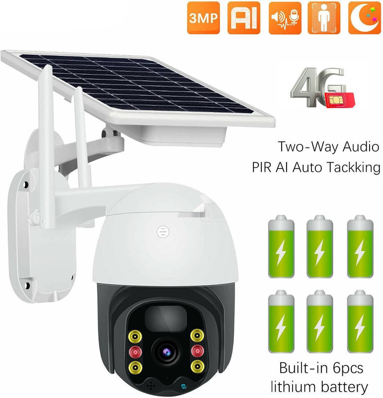 SKY HUB 5+5MP 4G SIM Mini PT Solar Powered Linkage Advanced WIRELESS CCTV Surveillance Security Camera(128 GB, 1 Channel)