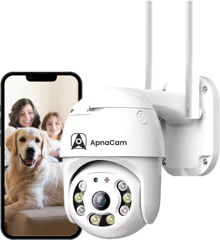 ApnaCam 5MP FHD 360° WiFi Camera 2 Way Audio Color Night Vision Waterproof Outdoor CCTV Security Camera(128 GB, 2 Channel)