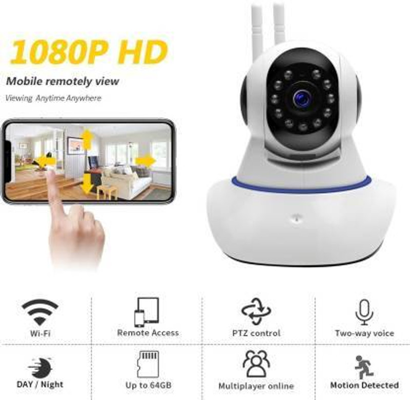 SKY HUB Wireless HD IP WiFi CCTV Indoor Security Camera, 128 GB SD Card) & InBuilt Mic Security Camera(128 GB, 1 Channel)