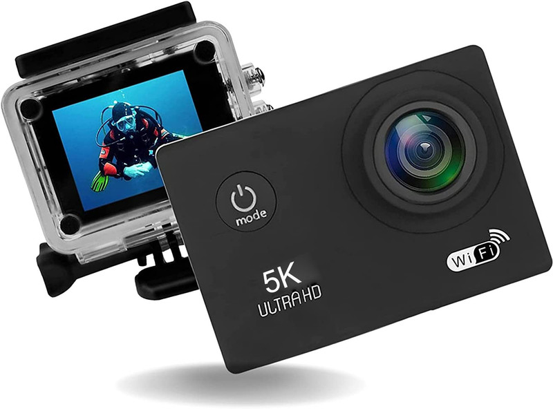 RYTER 2026 5K 30FPS Budget 170° HD Wide Angle Anti-Shake Live Stream,110ft Waterproof Instant Camera(Black)