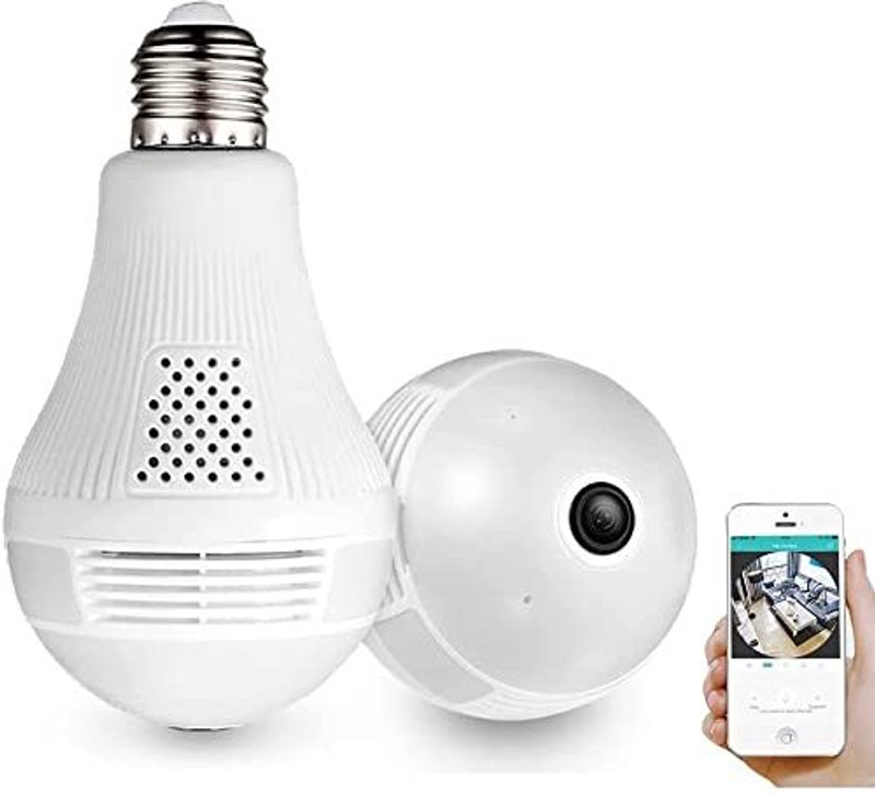 securinnov 4MP Bulb Camera Wireless PTZ | Live Monitoring|CCTV Camera | Motion Detection Security Camera(9 Channel)
