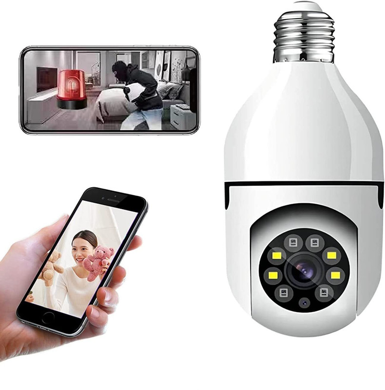 SNARIOVSN 360 Light IP CCTV Camera Wireless Bulb Shape V380 Spy Camera watch camera spy Security Camera(64 GB, 1 Channel)