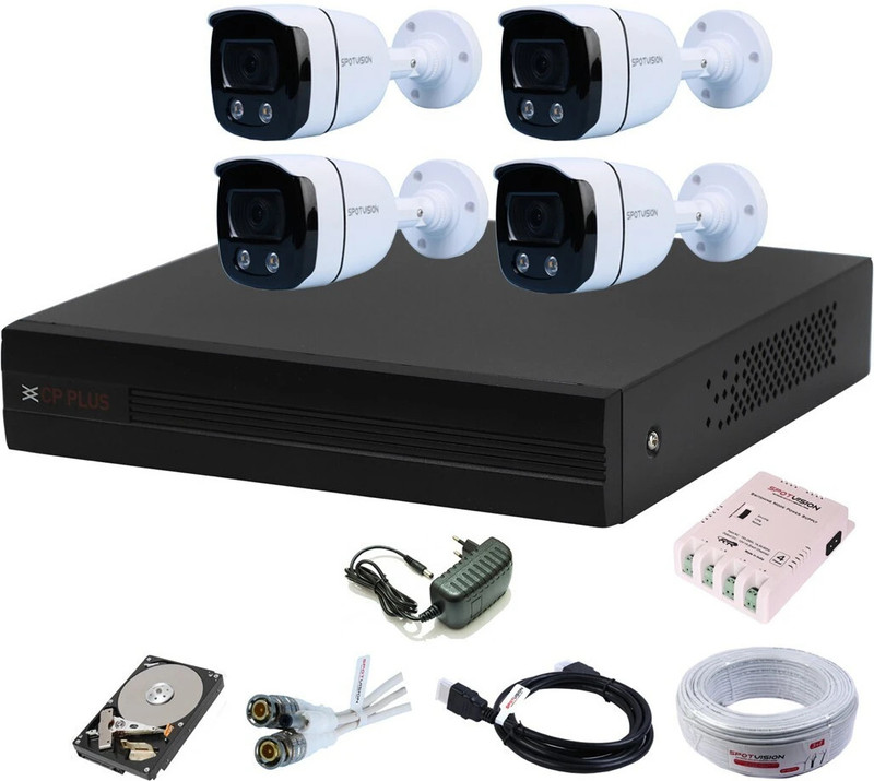 CP PLUS 4 Channel HD DVR 1080p,4Pcs Combo 2.4MP Colorful View In Nightvision Outdoor Security Camera(500 GB, 4 Channel)