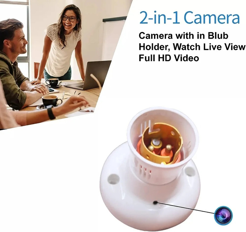 lookcam wifi blub holder camera 4k live anywhere blub shap Security Camera(128 GB, 2 Channel)