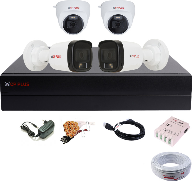 CP PLUS 4 Channel FULL HD Smart Surveillance System For Home With Audio Outdoor& Indoor Security Camera(4 Channel)