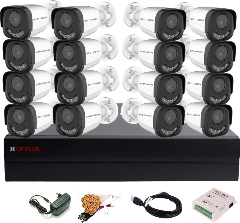CP PLUS 16 Channel HD DVR 1080P,2.4MP ADVANCED Color Nightvision Outdoor Camera,CPAR-511 Security Camera(16 Channel)