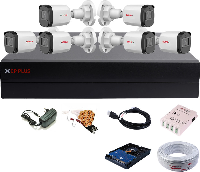 CP PLUS 8 Channel HD DVR 1080P,Higher Resolution 2.4MP FULL HD IP67 Outdoor Camera,C10 Security Camera(1 TB, 6 Channel)