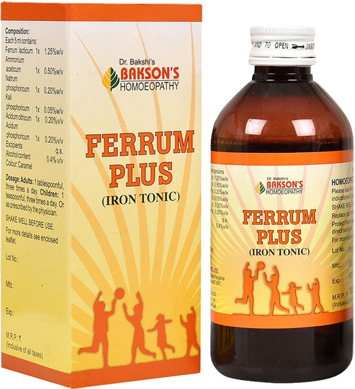 Bakson's Homoeopathy Ferrum Plus (Iron Tonic) Syrup(200 ml)