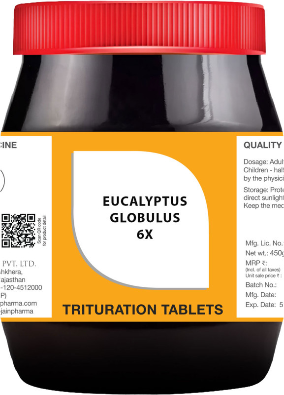 Bjain Eucalyptus Globulus Trituration Tablet 6X, 450GM | Supports Respiratory Health 6x Tablets(450 g)