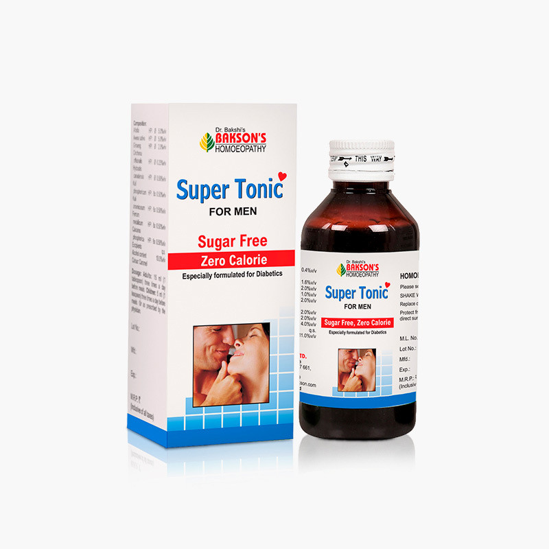 Bakson's Homoeopathy SUPER TONIC for men (SUGAR FREE) Syrup(115 ml)