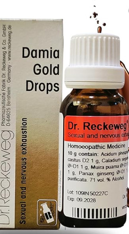 Dr. Reckeweg Damia Gold (Sexual and Nervous Exhaustion) Drops(22 ml)