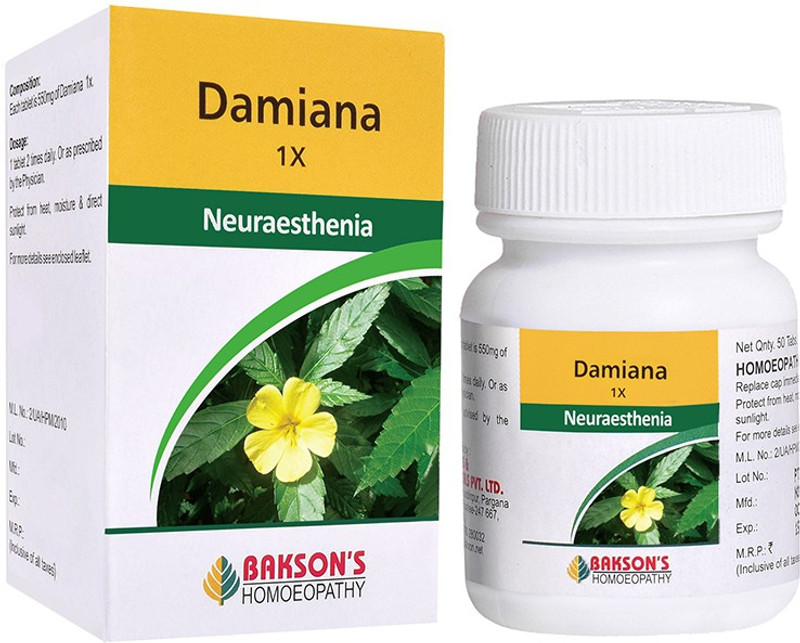 Bakson's Homoeopathy Damiana 1X Tablets(50 Units)