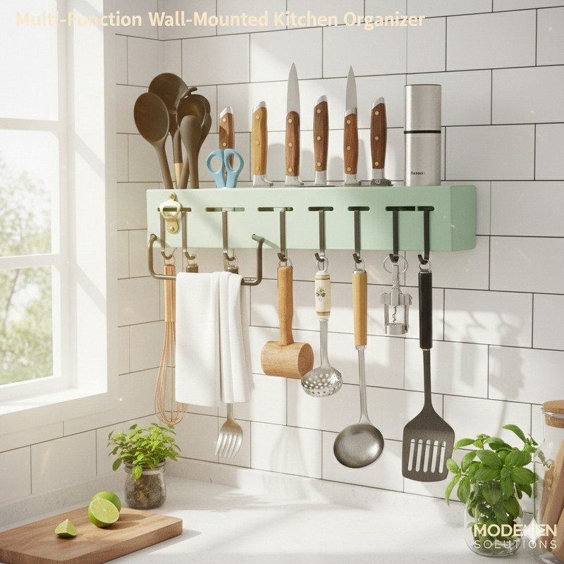 DXDT Plastic 16 HOLDER) Multipurpose Kitchen Utensil cutlery hanger for knife/spoon holder Storage Basket(Pack of 1)