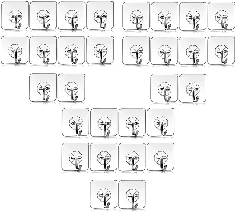Lufasa Self Adhesive Hooks Set of 30 Hook 30(Pack of 30)