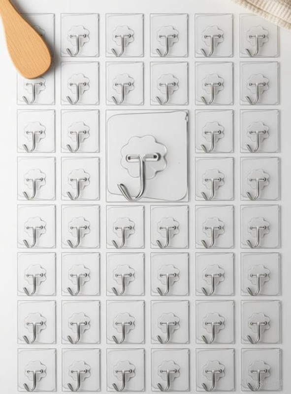 Ferimus 50 Pcs Hooks for Wall Heavy Items-Self Adhesive Wall HookS Hook 50(Pack of 50)