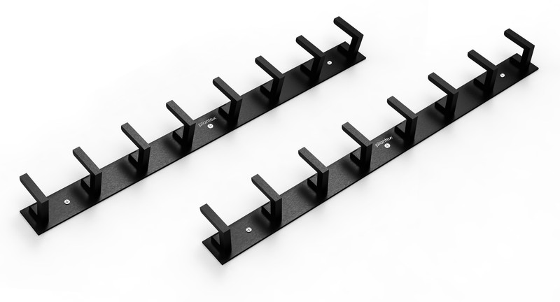 Plantex Aluminum Hook Rail with L-Shape Hooks for Walls of Bathroom/Kitchen-Towel/Keys Hook Rail 8(Pack of 2)