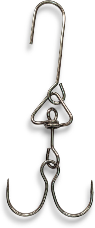 NAAYAGI - Stainless steel - Mutton / chicken shop, Butchers hanging Hook - 2 point Hook 2(Pack of 1)