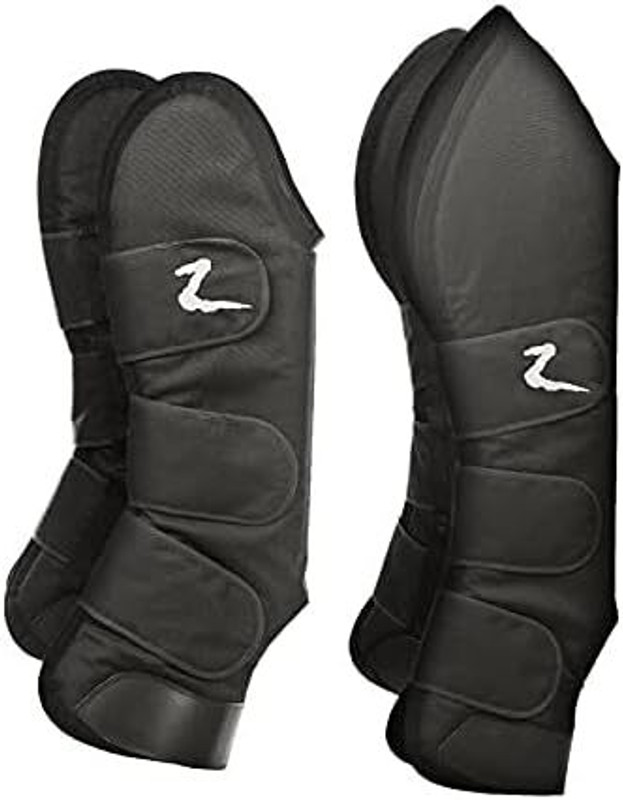 BLESSING PET SUPPLY Packs of 4 pcs horse travlling boots with paded silk lining Horse Fly Leg Guard(Yearling, Small Pony, Arab, Medium Pony, Warmblood)