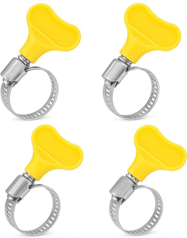 Siana 1 Inch Stainless Steel with Plastic Handle for Pipe Coecnntion (Pack of 4) Hose Clamps