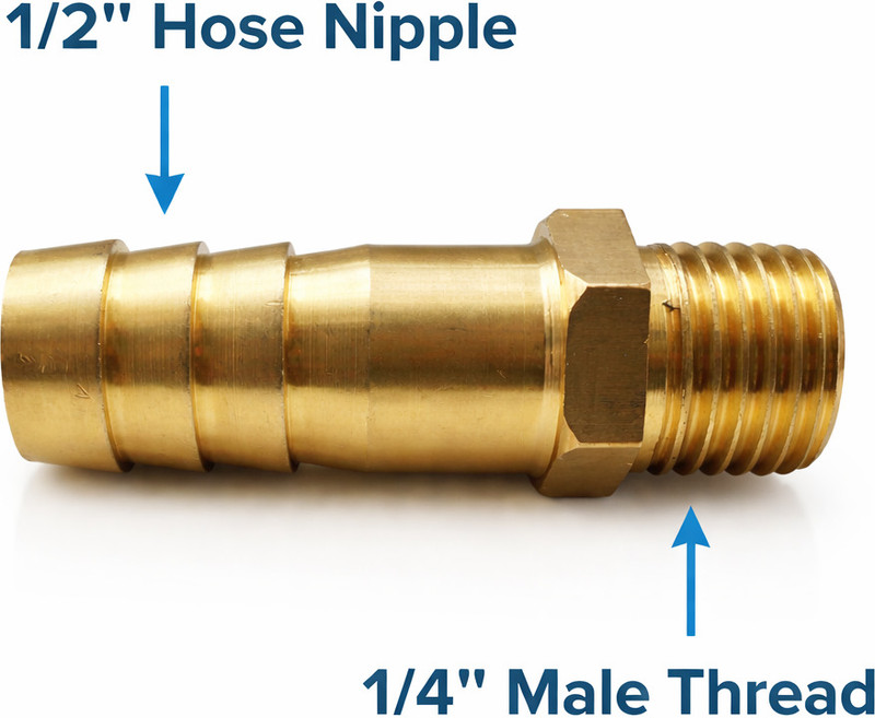 SIYAARO 1/4" Male Thread To 1/2" Hose Nipple Hose Connector