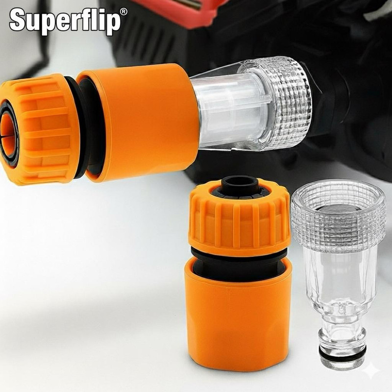 SuperFlip Quick Hose connector + Filter for High Pressure Washer / Car Washer Pump Set Pressure Washer