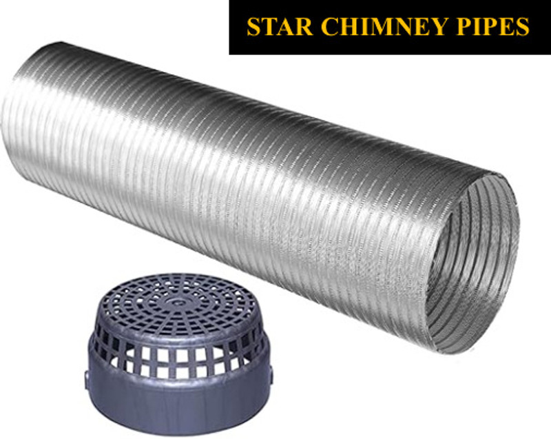 STAR 5.5 inch 4 feet Satr 5.5 Inch 4 Feet Chimney Pipe Hose Pipe(1.2 m)
