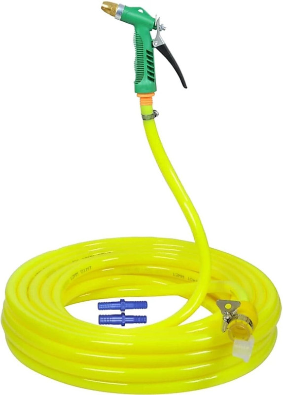 AHYRA 15 MTR FOAM PIPE WITH WATER SPRAY GUN with Brass Nozzle Sprayer For Garden, Car Wash, Floor Clean,Easy to Connect Pipe Hose Pipe(1500 cm)